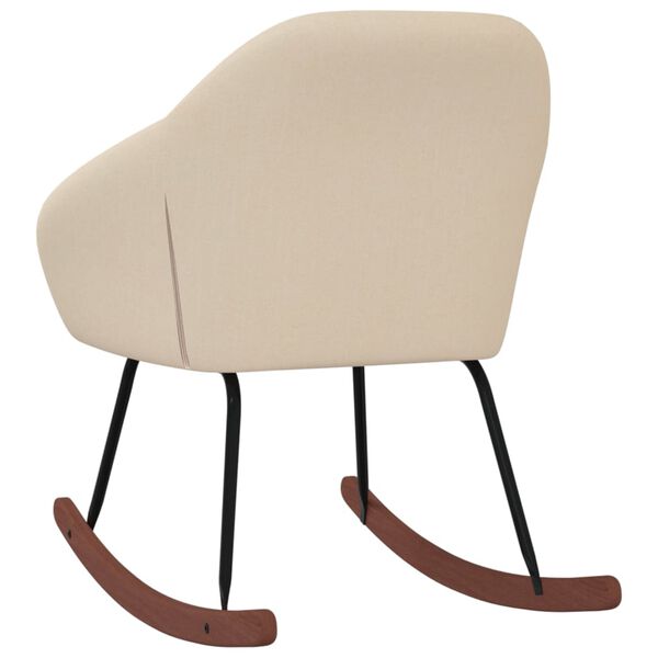 vidaXL Supama kėdė, kreminės spalvos, audinys