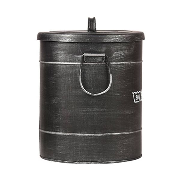 LABEL51 Skalbinių dėžė, juoda, 26x26x33cm, senovinio dizaino, S