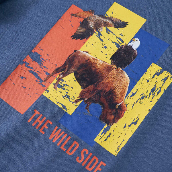 Vaikiški marškinėliai ilgomis rankovėmis, mėlynos mišinys, 92 dydžio