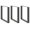 vidaXL Valgomojo stalo kojos, 3 vnt., antracito spalvos, 90x(72-73) cm, plienas, U formos