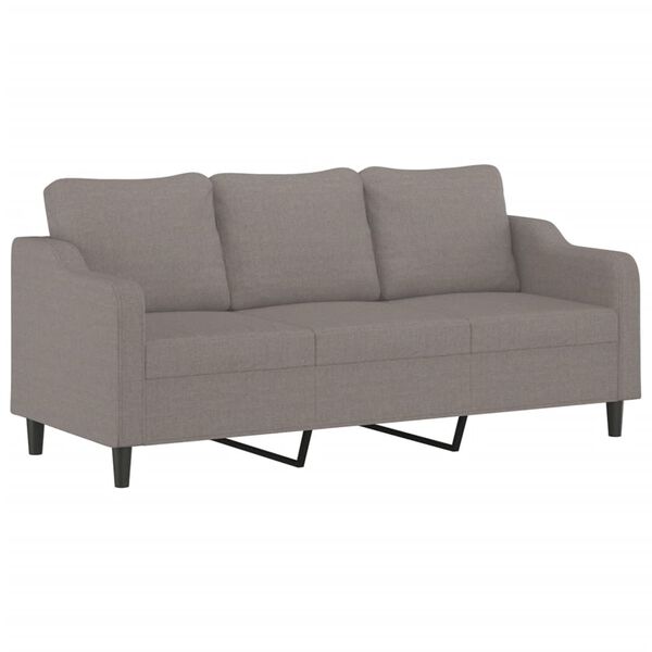 vidaXL Trivietė sofa, taupe spalvos, 180cm, audinys