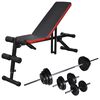 vidaXL Reguliuoj. atsilenk. suoliukas su &scaron;tanga ir hant. rink., 30,5kg