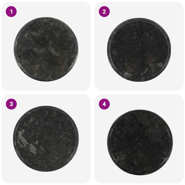 vidaXL Stalvir&scaron;is, juodos spalvos, skersmuo 40x2,5cm, marmuras