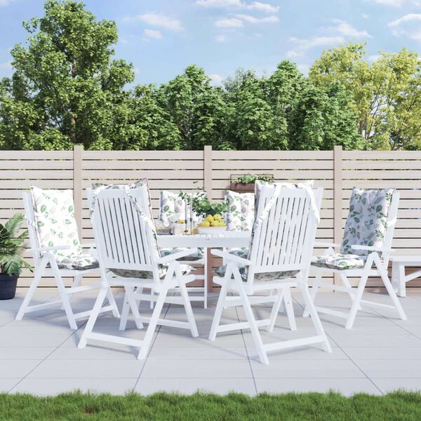 vidaXL Kėdės pagalvėlės, 6vnt., oksfordo audinys, su lapais