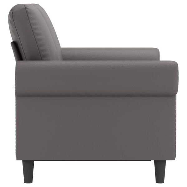 vidaXL Dvivietė sofa, pilkos spalvos, 120cm, dirbtinė oda