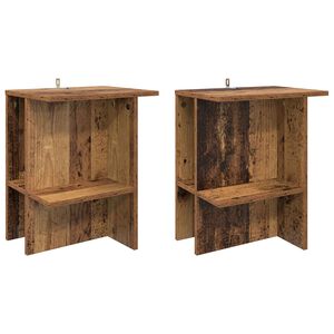vidaXL Kavos staliukas 2 pcs Sendintos medienos 40 x 30 x 49 cm