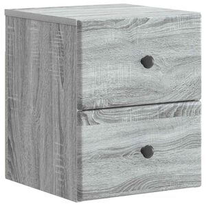 vidaXL Sieninis naktinis staliukas su stalčių Pilka sonoma ąžuolo