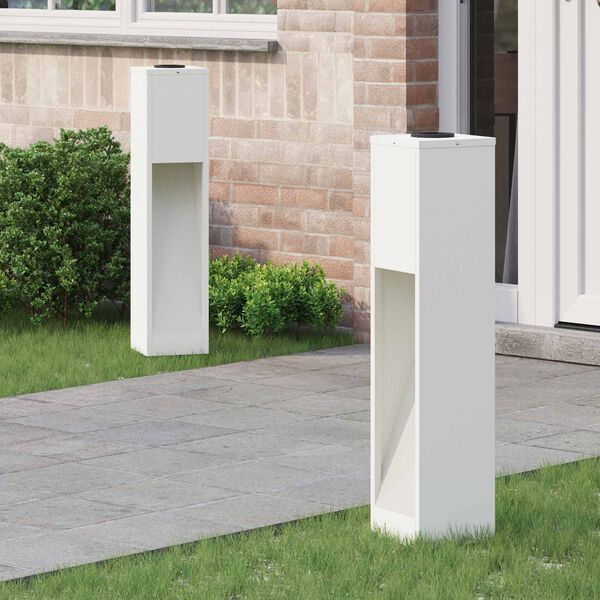 vidaXL Saulės LED takų &scaron;viestuvas 2 pcs Balta &Scaron;altai valcuotas plienas