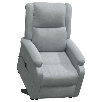 vidaXL Atsistojantis krėslas, šviesiai pilkos spalvos, audinys