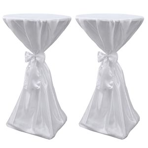 vidaXL Staltiesė su Kaspinu, Balta, 60 cm, 2 Vnt.