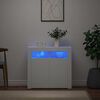 vidaXL &Scaron;oninė spintelė su LED ap&scaron;vietimu, baltos spalvos, 80x35x75cm