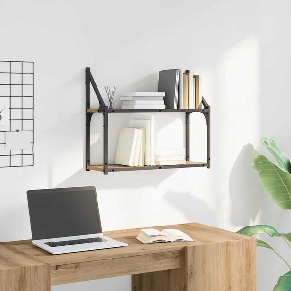 vidaXL Sieninė lentyna su lentyna artisano ąžuolo 60 x 21 x 51 cm