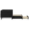 vidaXL Lova su i&scaron;traukiama dalimi/stalčiais, juoda, 80x200cm, aksomas