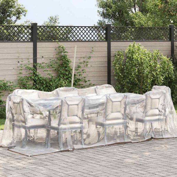 vidaXL Skaidrus brezentas su ąselėmis 2x5 m Polietilenas