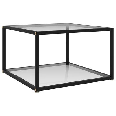 vidaXL Kavos staliukas, skaidrus, 60x60x35cm, grūdintas stiklas