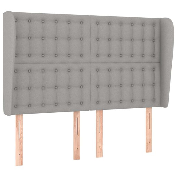 vidaXL Galvūgalis su auselėmis, pilkas, 147x23x118/128cm, audinys