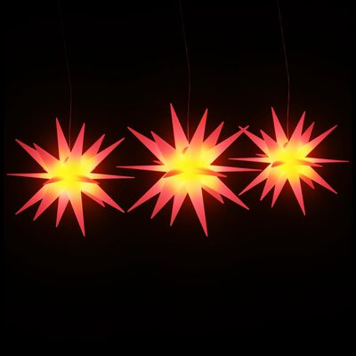 vidaXL Kalėdiniai šviestuvai su LED, 3vnt., raudoni, sulankstomi