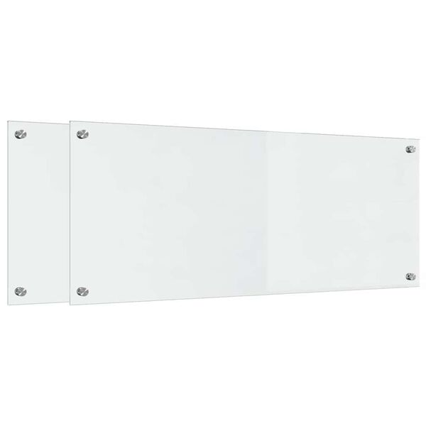 vidaXL Virtuvės užpakalinė plok&scaron;tė 2 pcs Skaidrus 100 x 40 cm