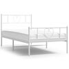 vidaXL Lovos rėmas su galvūgaliu/kojūgaliu, baltas, 90x200cm, metalas