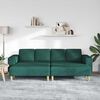 vidaXL Svetainės sofa 3 pcs Tamsiai žalia Poliesteris