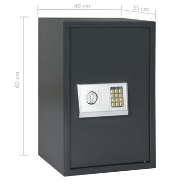 vidaXL Skaitmeninis seifas, tamsiai pilkos spalvos, 40x35x60cm