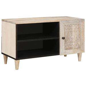 vidaXL TV vienetai su lentyna Balta 80 x 33 x 46 cm Apdirbta mediena