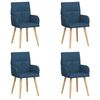 vidaXL Valgomojo kėdės 4 pcs Audinys Mėlyna 60 x 56 x 96 cm