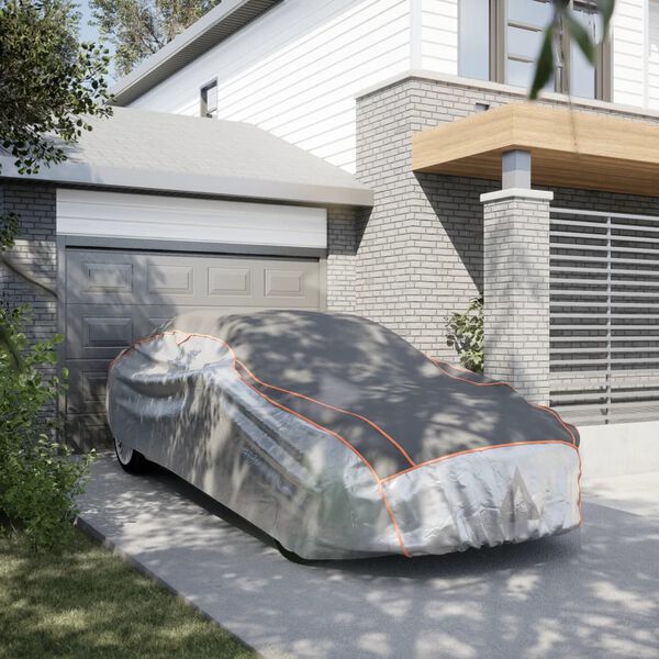 vidaXL Automobilio uždangalas sedanams, pilkas ir sidabrinis, XXL