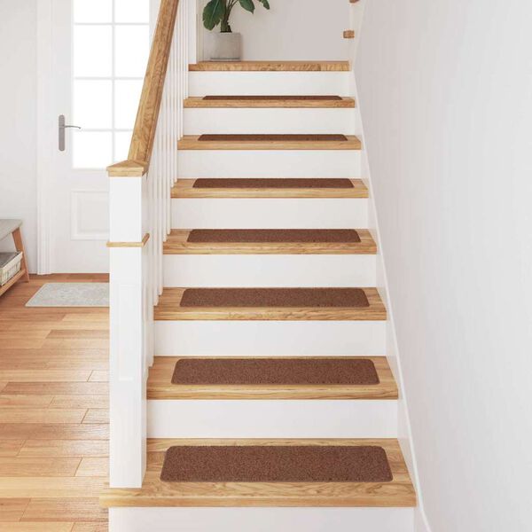 vidaXL Slydimui atsparūs laiptų kilimėliai 15 pcs Geltona 75 x 20 cm