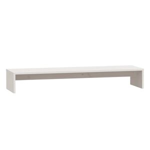 vidaXL Monitoriaus stovas, baltas, 100x27x15cm, pu&scaron;ies masyvas