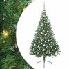 vidaXL Dirbtinis prie&scaron;&scaron;ventinis eglutė su &scaron;viesomis Žalia 210 cm PVC
