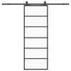 vidaXL Stumdomos durys su įrangos rinkiniu, juodas, 76x205 cm, ESG ir