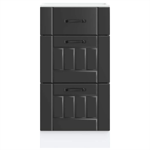 vidaXL Virtuvės spintelė, &bdquo;Lucca&ldquo;, juoda, inžinerinė mediena