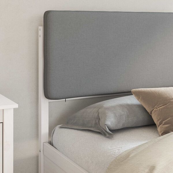 vidaXL Lovo rėmas su apmuštu galvūgaliu Šviesiai pilka 180 x 200 cm