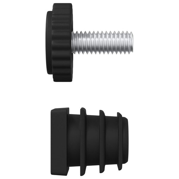 vidaXL Baldų lygintuvai Reguliuojamas 2 pcs Juoda M6 PP