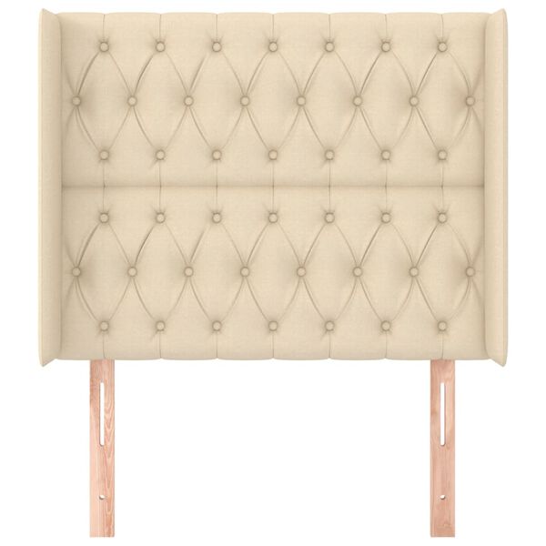 vidaXL Galvūgalis su auselėmis, kreminis, 103x16x118/128cm, audinys