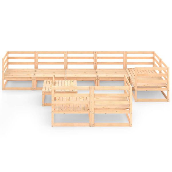 vidaXL Sodo poilsio baldų komplektas, 9 dalių, pušies medienos masyvas