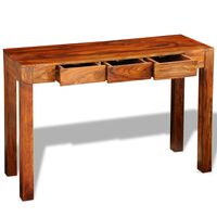vidaXL Konsolinis staliukas su 3 stalčiais, 80 cm, masyvi akac. med.
