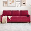 vidaXL Trivietė sofa, raudonojo vyno spalvos, 180cm, aksomas
