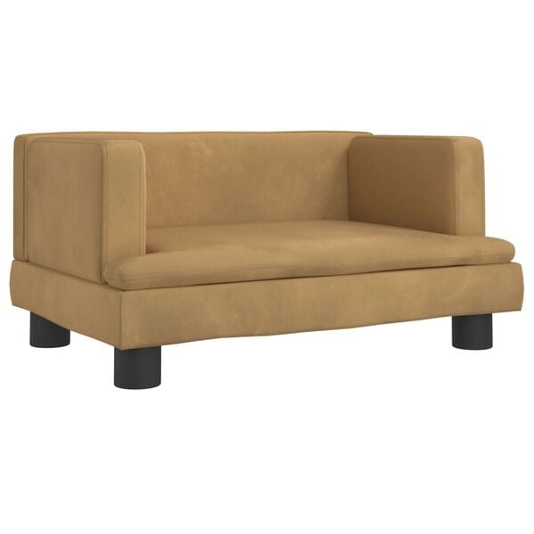 vidaXL Vaikiška sofa, rudos spalvos, 60x40x30cm, aksomas