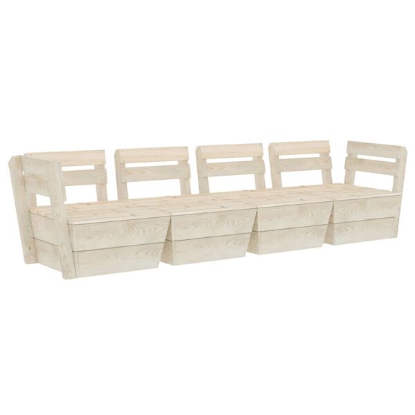 vidaXL Keturvietė sodo sofa iš palečių, impregnuota eglės mediena