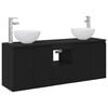 vidaXL Vonios spintos komplektas 3 vnt. Juoda 49,5 x 41 x 64,5 cm