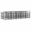 vidaXL Lauko voljeras &scaron;unims su stogu, plienas, 9,38m&sup2;
