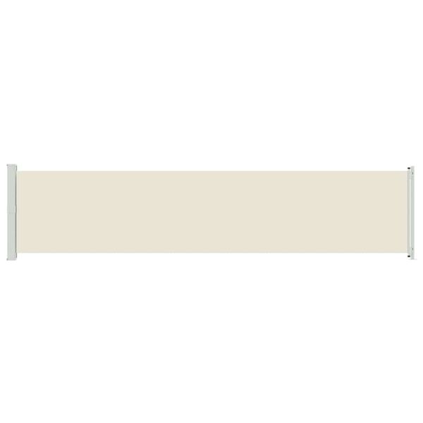 vidaXL Ištraukiama šoninė kiemo pertvara, kreminės spalvos, 140x600cm