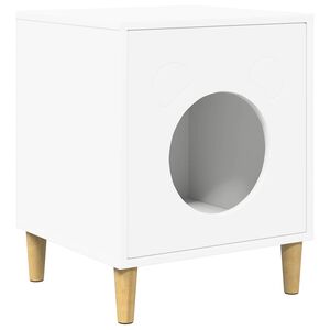 vidaXL Katės namelis Balta 42,5 x 40 x 53 cm Apdirbta mediena