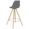 vidaXL Baro taburetės, 4vnt., pilkos spalvos, PP ir bukmedžio masyvas