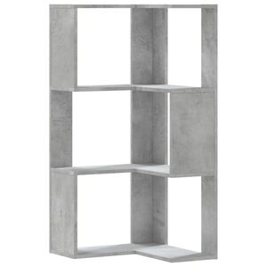 vidaXL Kampinė spinta, 3 auk&scaron;tų, betono pilkos, 50x50x102cm, mediena