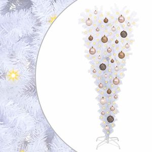 vidaXL Dirbtinė Kalėdų eglutė su 150 LED Balta 120 cm PVC ir Plienas