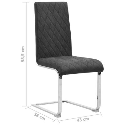 vidaXL Gembinės valgomojo kėdės, 2vnt., juodos spalvos, dirbtinė oda