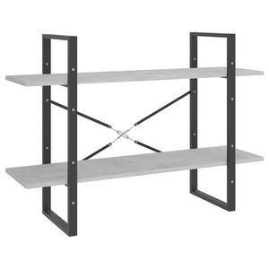 vidaXL Spintelė knygoms, 2 auk&scaron;tų, betono, 100x30x70cm, mediena